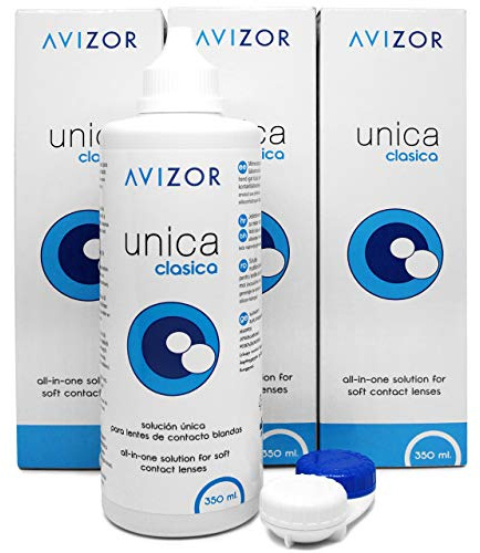 Liquido lentillas Avizor-350 ml- Solución única para lentillas blandas (Pack 3 botes x 350 ml)