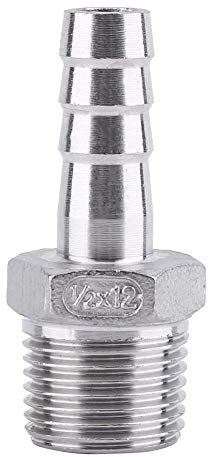 Slangkopplingar i rostfritt stål räfflad slangkontakt hane gängad ände adapter luftslang anslutning kanelsvans anslutning . . . (1/2 tum x 12 mm)