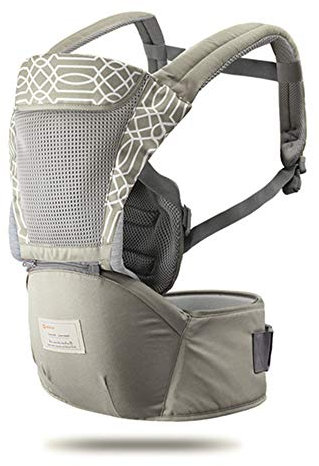 Babytrage Für Neugeborene Ab Geburt Mit Hüftsitz, Babytragetasch Rucksack 3 In1 Für Kleinkind, Atmungsaktiv Und Weich Kindertrage Für Die Ganze Saison,Grau