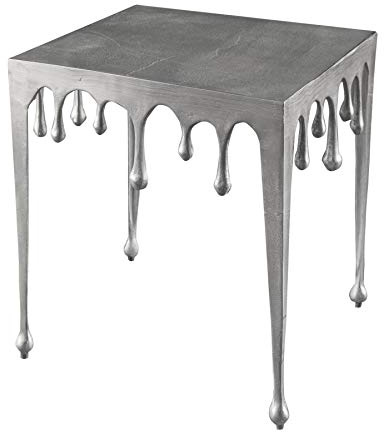 Couchtisch LIQUID LINE 46cm - silber - Metall - stabile Konstruktion | Montiert, hochwertig, angenehme Haptik, eleganter Look, Beistelltisch, Tropfen-Design