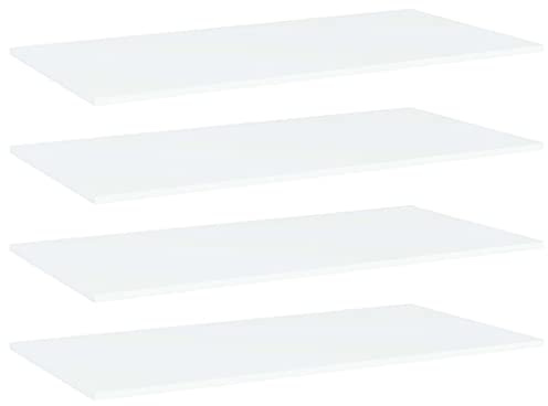 vidaXL 4X Estantes para Estantería Estudio Salón Decoración Libros Librería Librero Biblioteca Tablero Extra Madera Contrachapada Blanco 80x20x1,5 cm