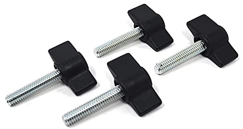 Design61 4x Flügelschraube Kunststoff mit Gewindebolzen Stahl M5 x 28 mm