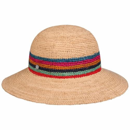 LIERYS Zamora Crochet Schlapphut Naturfarbener Strohhut Damen Sonnenschutzhut mit breiter Krempe Frühjahr Sommer