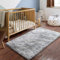 GISIONLARI Alfombra Salon Grandes Shaggy Antideslizante Super Suave Pelo Largo Fluffy Alfombra Adecuado para la Decoración de Salas de Estar y Dormitorios (60 x 110 cm, Gris Blanco)