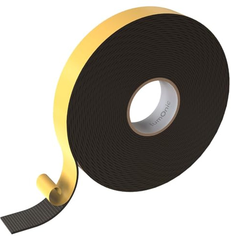 Lumonic 10m EPDM Dichtungsband Selbstklebend 30mm x 2mm | Moosgummi Dichtband für Fenster + Türen | Fensterdichtung, Türdichtung, Gummidichtung zum Kälteschutz