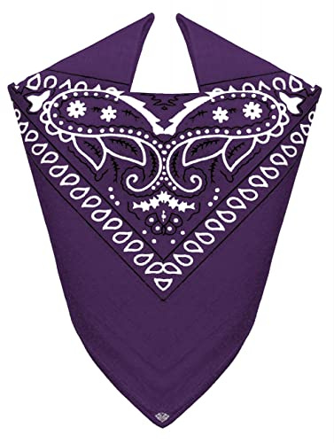 Van Der Rich ® - Bandanas av 100 % bomull huvudduk för män och kvinnor, violett, One size