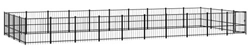 vidaXL Hundgård för utomhusbruk stål 37,64 m², hundgård, valphage, hundinhägnad, hundgårdar, valphagar, hundinhägnader, hundbur, hundburar