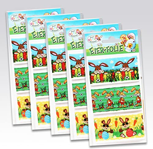 Oster Eier Folie Banderolen Aufkleber für Osterreier - 5 Pack insgesamt 15 Banderolen