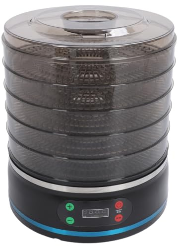 Luqeeg Máquina Deshidratadora de Alimentos de 5 Bandejas para Secar Carnes Secas de Res, Setas, Diseño Multifuncional para Frutas, Verduras, Bocadillos para Mascotas