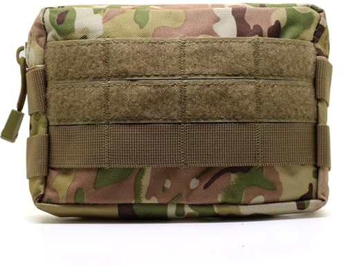 Multicam Camouflage Tactical MOLLE Pouch Waist Pack EDC Organiser Medic Tool Bag Airsoft Military Army Utility Belt Backpack Vest Pouch MTP (Pouch Without Patch)