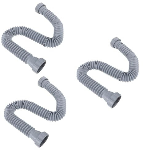 jojofuny 3stücke Flexible Drain Abflussrohr Wellenförmiger Teleskopierbarer Schlauch Für Waschmaschinen Und Küchenspülen Mit Innengewinde Einfache Installation Und Auslaufsicher