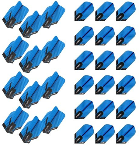 WINMAU Prism Alpha Slim Design Dart-Flights, 10 Sets pro Packung (30 Dart-Flights insgesamt) (Schwarz und Blau)