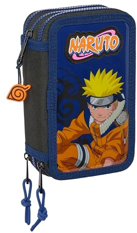 safta Estuche Plumier Triple 36 piezas Naruto Ninja