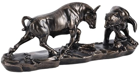 Wall Street Bullenstatue, Bullenmarkt und Bärenmarktstatue, Börsenmarkt-Skulptur, Herren-Schreibtisch-Dekoration, Tageshandels-Zubehör, für Büro, Schreibtisch, Bücherregal, Arbeitszimmer