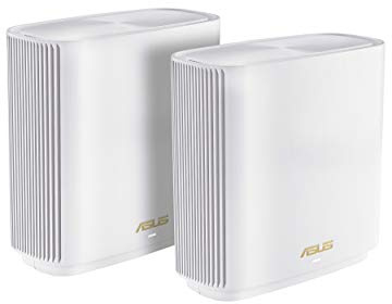 ASUS ZenWiFi Whole-Home Tri-band Mesh WiFi 6E System (ET9 2PK), Coverage up to 5,500 sq.ft, 7800Mbps, new 6GHz band, AiMesh, Lifetime Free Internet Security, Parental Control, EasySetup, Instant Guard