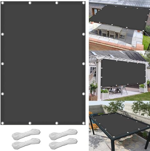 Sonnensegel Sonnenschutz inkl Befestigungsseile 300 x 300 cm,(Nach Mass) Markisenstoff 98% Uv Schutz Wasserabweisend, Segeltuch Markisensegel Sonnensegel Segeltuch,Für Terrasse Garten, Dunkelgrau