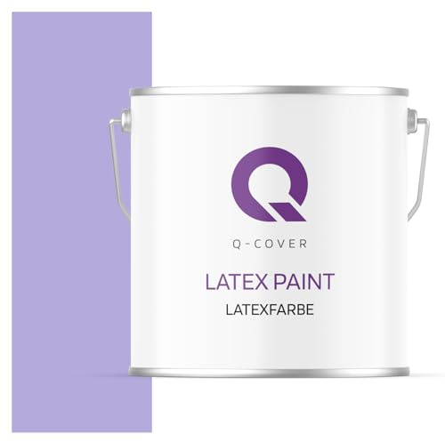 Q-COVER Latexfarbe 5L Lila – Matte Innenfarbe für Wand & Decke, Klasse 3, Hohe Deckkraft, Scheuerfest