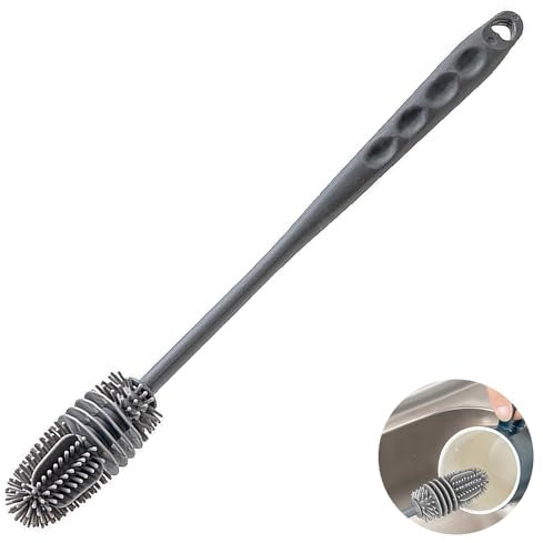 Flaschenbürste Lang, Flaschenbürste Silikon, Flaschenreiniger Bürste, Flaschenbürsten, Flasche Flaschenreiniger, Für Schmale Halsbehälter, Sportflasche Glaswaren (Grau)