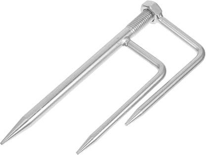Kisangel Paraguas de Tres Puntas Soporte de Punta de Tierra Soporte para Sombrilla de Pesca Ancla de Resistente para Exteriores