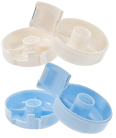FUNOMOCYA 2stücke Kompakter Klebebandabroller Aus Langlebigem Material Leichter Tragbarer Tape Dispenser Mit Praktischer Schneidefunktion Für Büro Haushalt Sticker Zubehör in Blau Und Beige