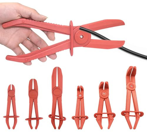 Pixaro 6pcs Hose Clamp Pliers Set, Straight & 90° Angled, Brake Hose Clamp, Fuel Line, Radiator Coolant, Hose Clip Pliers