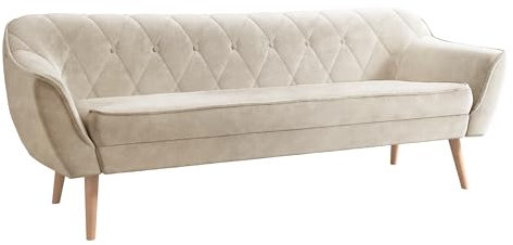 Mirjan24 Dreisitzer Sofa Skysin 3, Couch, Sofa, Polstersofa, Füße aus Holz, Sofagarnitur, Wohnlandschaft, Couchgarnitur, Polstermöbel, Modern Couch (Paros 02)