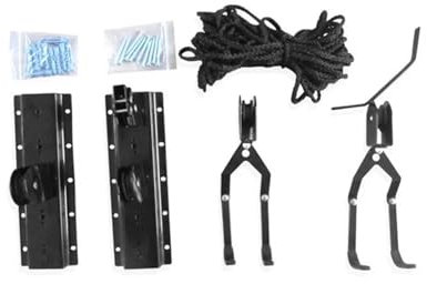 JKELPV Colgador de Techo Resistente para Bicicletas, Sistema de polea elevadora para Bicicletas con Soporte de 60kg, Almacenamiento en Garaje Pata de Cabra para Bicicleta Soporte Bicicleta Sus