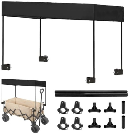 Tetto Per Carretti A Mano, Copertura Antipioggia Per Carretti A Mano, Per Carretti A Mano Pieghevoli A Quattro Lati, Tendalino Rimovibile, Antisole Accessori Da Campeggio Per Carretti A Mano