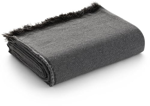 GAMUSI Funda sofá 3 plazas Multiusos, Colcha Cama 135/150 cm, Jarapa Foulard cubrecama Mantas de Sofa algodón Liso - 230x280 cm, Negro