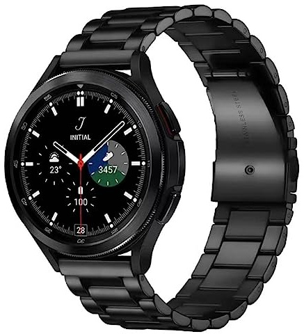 PCAORLEORS Cinturino per orologio in metallo nero con chiusura rapida, 18 mm, 20 mm, 22 mm, 24 mm, in acciaio inox massiccio spazzolato, cinturino di ricambio per uomo e donna, Nero , 24MM, Bracciale