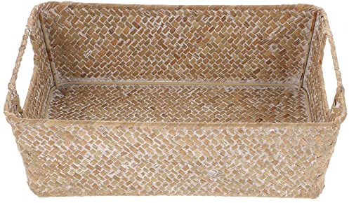 ULTECHNOVO Multi-function Bread Basket Wicker Storage Basket with Desktop Design for Office and Picnic, Decorative and Practical Rattan Storage Accessory for Household and Kitchen Use