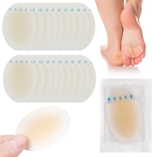 20 Stück Blasenpflaster Ferse，Ferse Hydrokolloid Pflaster，Wasserdicht Gel Pflaster, Ferse Blasenpflaster set, Vorfuß Ferse Fersenschutz, Linderung von