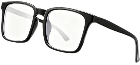 YOLONCE Lunette Anti Lumiere Bleue,Lunette Gaming,Lunettes pour Jeux Vidéo Anti Lumière Bleue,Blue Light Blocage Lunettes,Contre la Fatigue Oculaire (Feuille transparente cadre noir brillant)