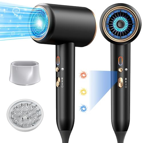 JANOLTY Asciugacapelli Ionico Phone per Capelli professionale Ioni AC Motore Phon Capelli 2400W,phon da viaggio diffusore|phon 4-in-1|pulsante aria calda/fredda|2 livelli+3 velocità|asciugacapelli