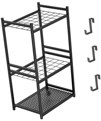 Milageto Organizzatore per Attrezzi da Giardino, Porta Attrezzi da Giardino, portaoggetti Robusto per riporre da Garage, ripiano per rastrelli, Scope e Altro
