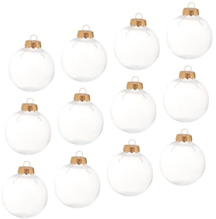 Vaguelly 12stücke Pack Transparent Befüllbare Plastikkugeln Weihnachtsdekokugeln Hängekugeln DIY Leere Bälle Für Weihnachtsbaum Partydeko Fensterhänger