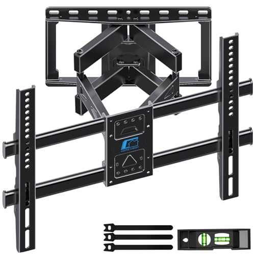 HOME VISION Full Motion TV Wall Mount for 32-85 inch TVs up to 132lbs, Fits 8”/ 12” /16” Wood Studs, TV Mount Wall Bracket with Dual Articulating Arms, Swivel, Tilt, Max VESA 600x400mm