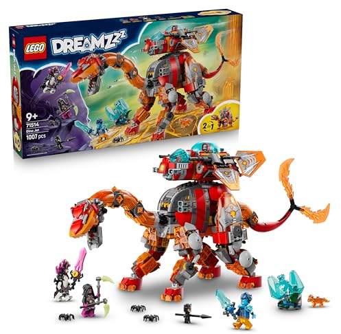 LEGO DREAMZzz 2in1 Dino Jet Toy - Dinosaur Figure Transforms into an Armoured Stegosaurus - incl. 4 Minifigures & 2 Collectible Treasure Creatures - Gift for 9+ Year Old Boys - 71514