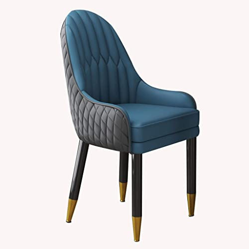Natliedop Esszimmerstühle Mikrofaser-Leder Holzbeine Küche Wohnzimmer Lounge Thekenstühle (Zementgrau + Seeblau)