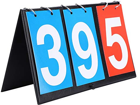 Aramox Board for Games, Portable Flipper Sports Scoreboard with Easy to Read Numbers for Soccer Basketball Table Tennis (three digit scoreboard)
