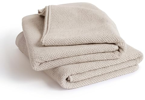 herzbach home - Spa Kollektion - Duschtücher Set 70x140 cm 100% Baumwolle (Sandgrau)