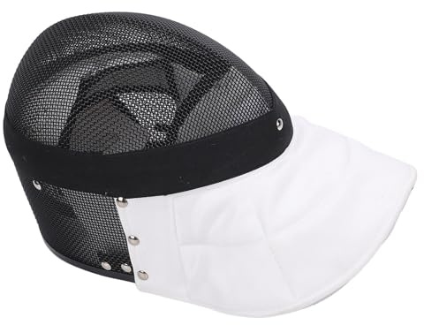 Alomejor Maschera da Scherma, Casco da Spada in Rete di Acciaio Al Carbonio con Fodera Antiperforazione per la Sicurezza in Allenamento e Competizione (L)