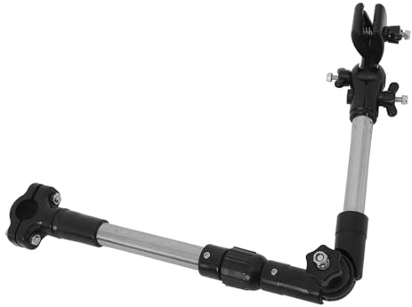 HEMOTON Soporte Inoxidable Acero de Ajustable con Abrazadera Rotación para Paraguas y 360 Grados en Silla Ruedas Cochecito Adecuado para Actividades al Aire Libre y Uso Casa