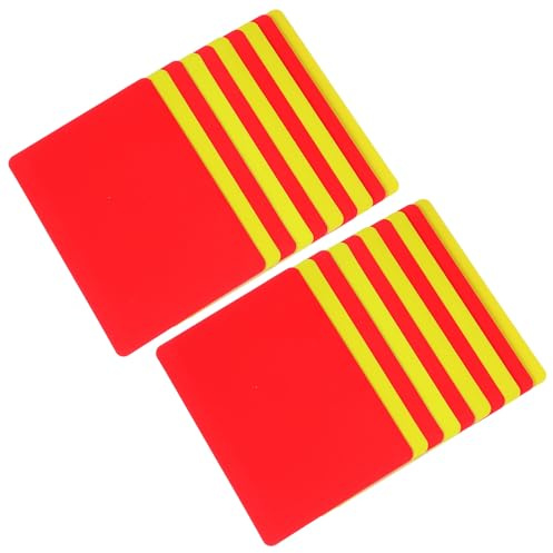 PACKOVE Cartellini Arbitro Calcio Rosso e Giallo in PVC Set 10 Pezzi Carte Portatili Multifunzionali per Partite Allenamenti Sportivi e Arbitri
