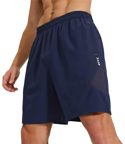 LUWELL PRO Short de Sport pour Homme avec Poche Zippée Séchage Rapide | Sport Tennis Shorts de course à pied running gym training loose fit
