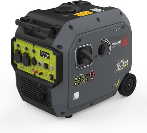 Pramac PMi 4500 Inverter Petrol Generator - 4200W Max Power, Electric Start, Quiet Operation, Remote Control, ATS Compatible, Portable with Wheel Kit, Dual UK Sockets