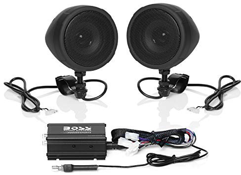 BOSS Audio Systems MCBK420B Bluetooth Speaker System - Class D Compact Amplifier, 3 Inch Weatherproof Speakers, Volume Control, Great for Use with ATVs/Motorcycles, 12 Volt Vehicles