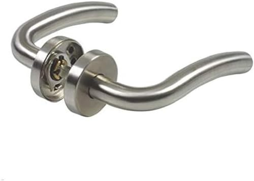 Amig - Set di maniglie con rosetta per porte | Mod. 19RX | 136 x Ø19 mm | Quadretto da 8 mm | Design elegante e semplice | Acciaio inossidabile 18/8 argento opaco