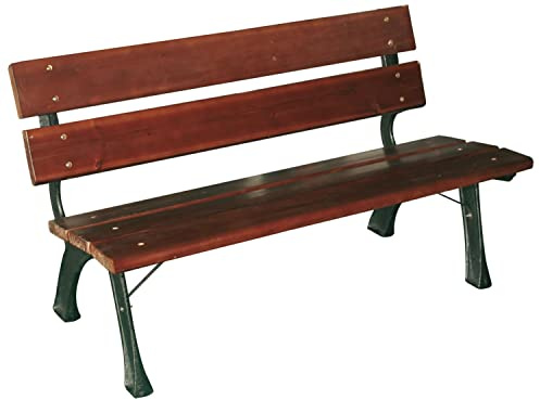 FRASCHETTI Gartenbank aus Gusseisen und Latten aus Holz für Garten Piazza Hyde Park Junior