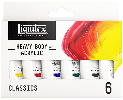 Liquitex Professional Heavy Body Acrylic Paint, 6 x 22ml (0.74-oz) Color Set,Blue,Green,White